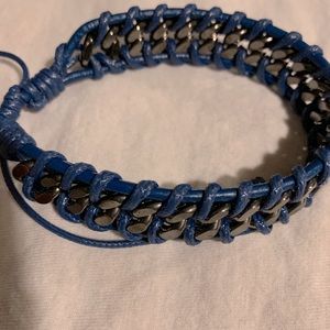 Wrapped gun metal bracelet